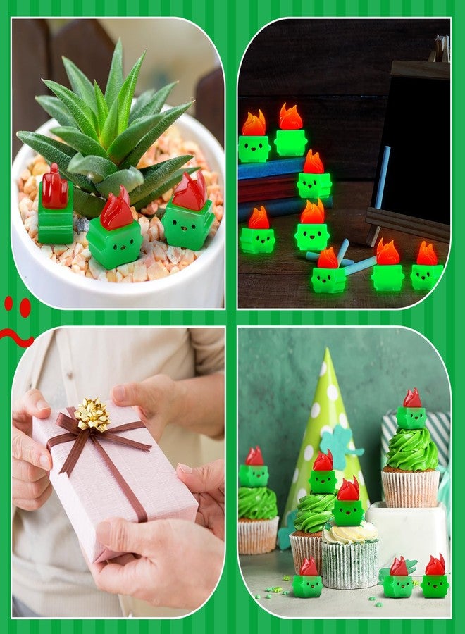 مجموعة سيمجوينج من 50 قطعة من مجسمات حاويات القمامة الصغيرة المصنوعة من الراتنج، زينة حاويات القمامة الصغيرة المضيئة، هدايا تقدير الموظفين المضحكة، كمية كبيرة لعيد الميلاد، للمعلمين، زملاء العمل في المكتب، رجال الإطفاء (أخضر) - Image 4